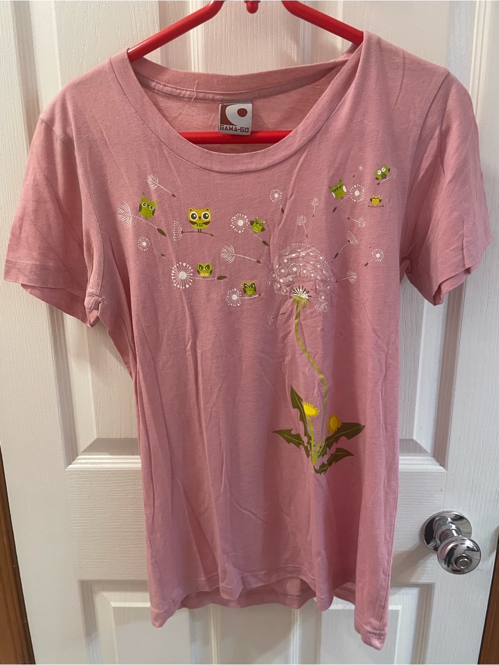 Gamago Pink Tee - Owls and Dandelion